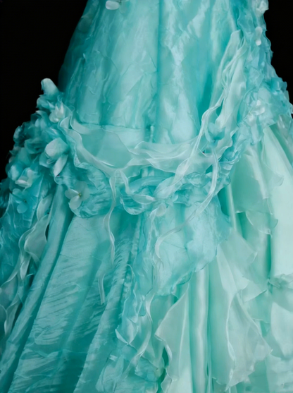 Vintage Ball Gown Strapless Blue Tiered With Layers Sweet 16 Dresses Quinceanera Dress Long 15 Vestidos De Fiesta N1448