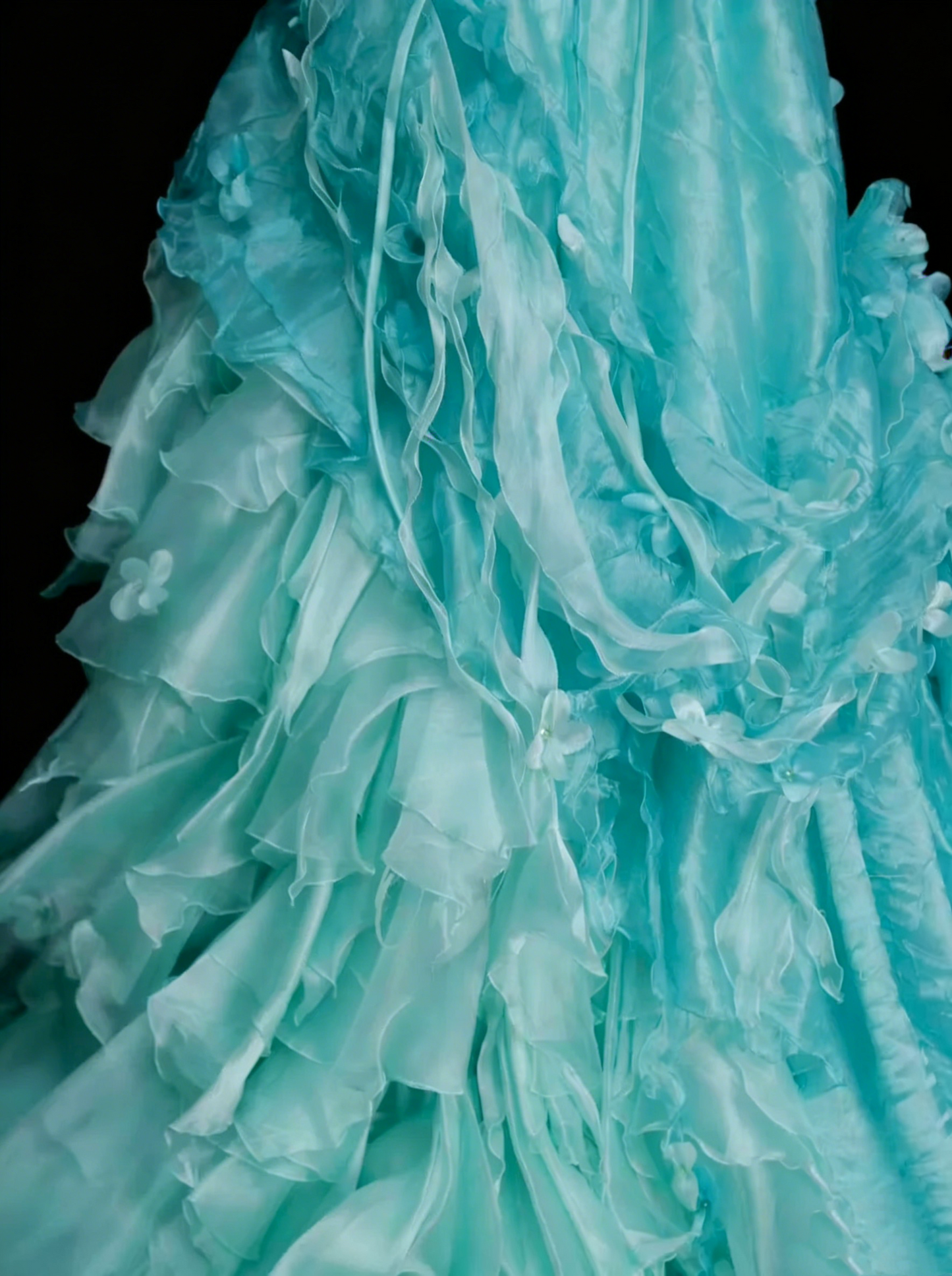 Vintage Ball Gown Strapless Blue Tiered With Layers Sweet 16 Dresses Quinceanera Dress Long 15 Vestidos De Fiesta N1448