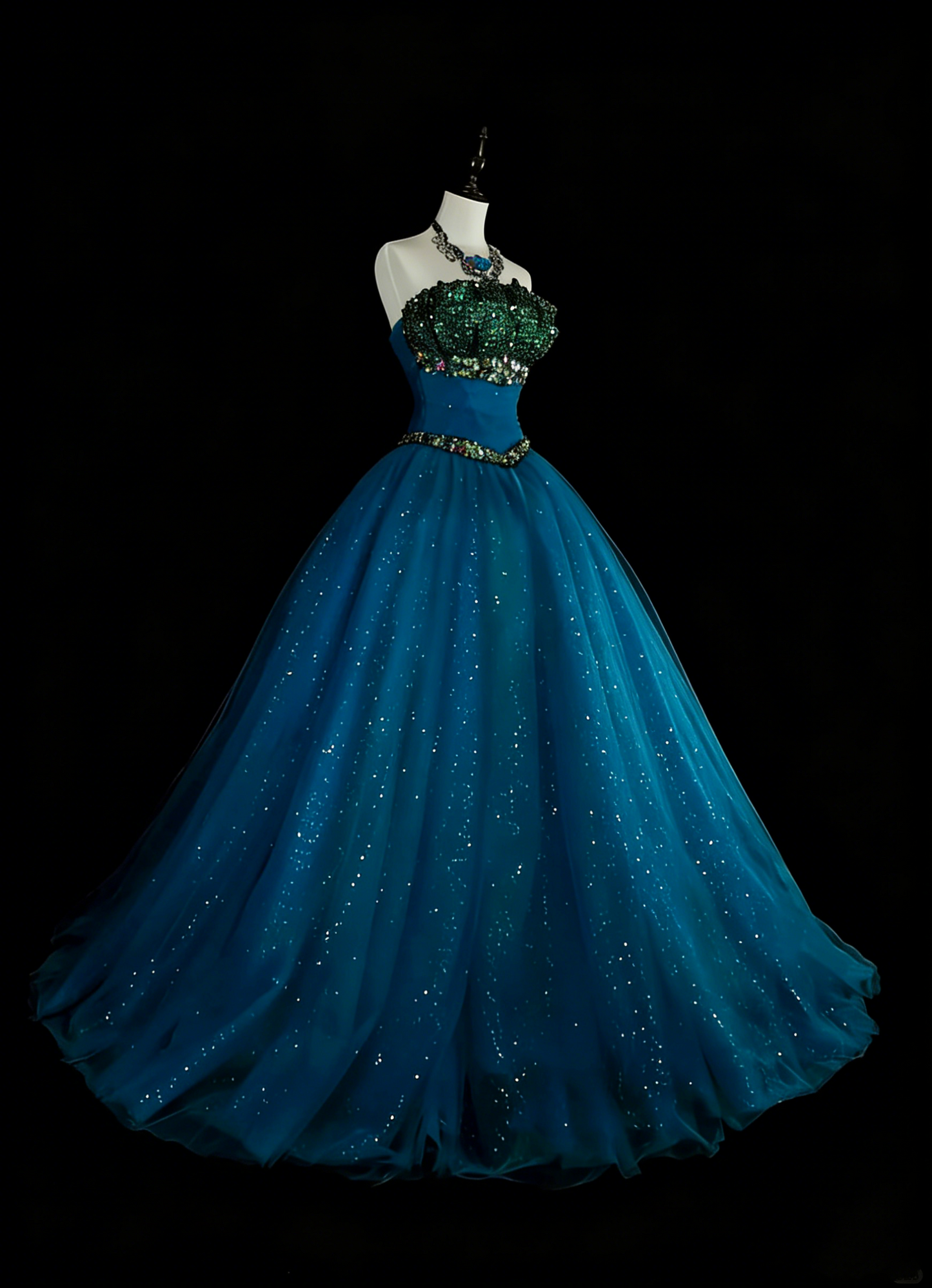 Robe de bal vintage bustier en tulle bleu, robe de quinceañera longue, taille 15, Vestidos De Fiesta N1478