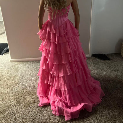 Classy Ball Gown Sweetheart Navy Blue Chiffon Prom Dresses Party Dress 20th Birthday Outfits Graduation Dress RB871