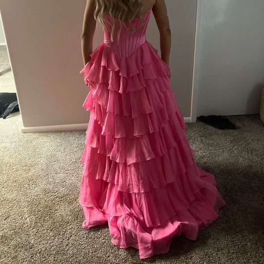 Classy Ball Gown Sweetheart Light Blue Chiffon Prom Dresses Party Dress 20th Birthday Outfits Graduation Dress RB874