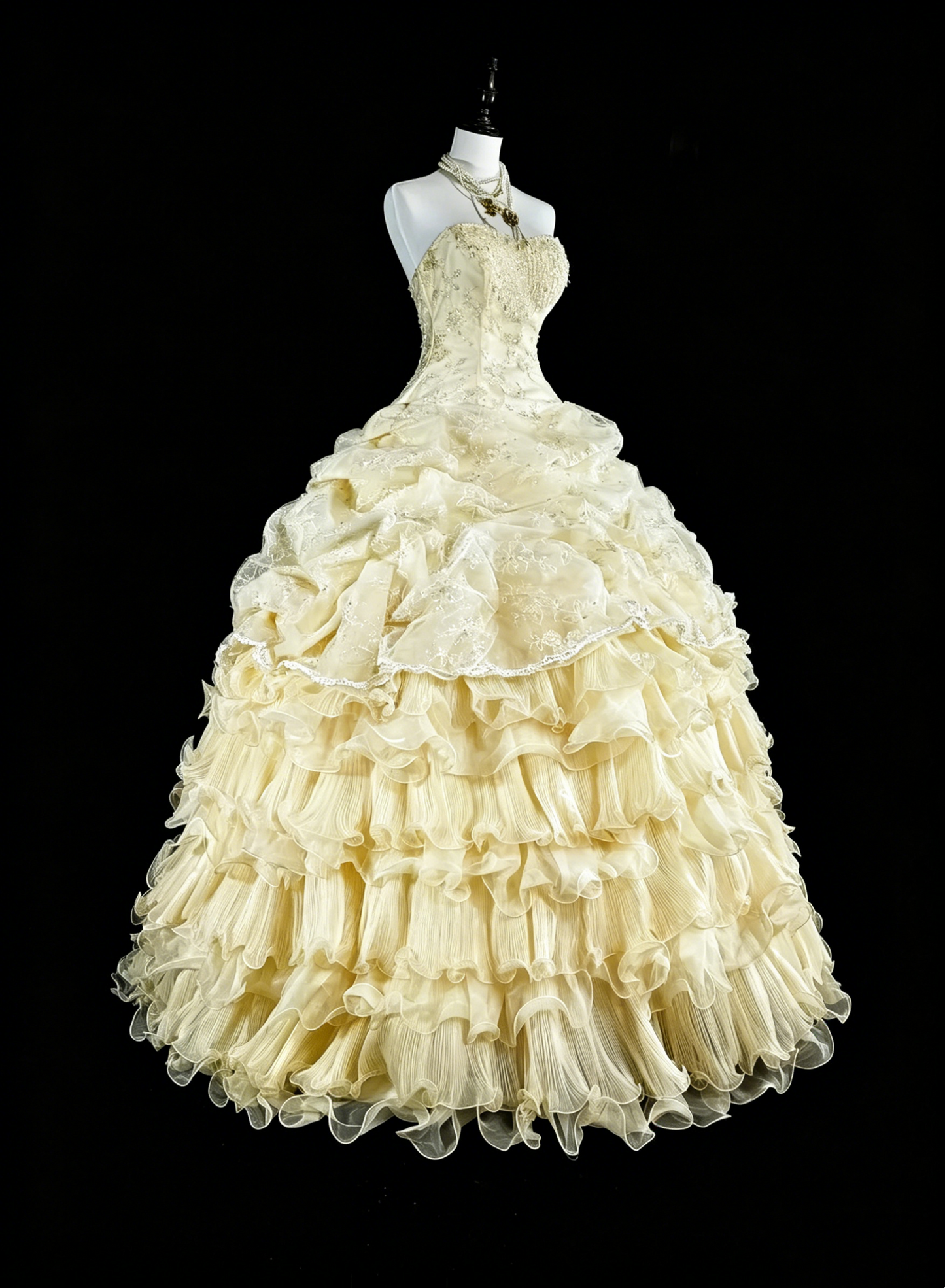 Modest Prom Dresses Ball Gown Yellow Strapless Sleeveless Sweet 16 Dress Formal Evening Outfits N3514