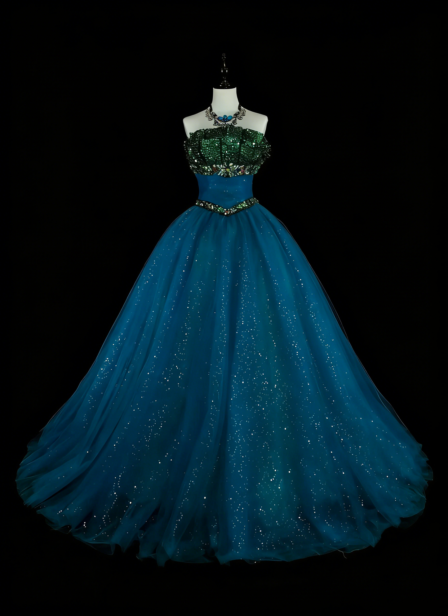 Robe de bal vintage bustier en tulle bleu, robe de quinceañera longue, taille 15, Vestidos De Fiesta N1478