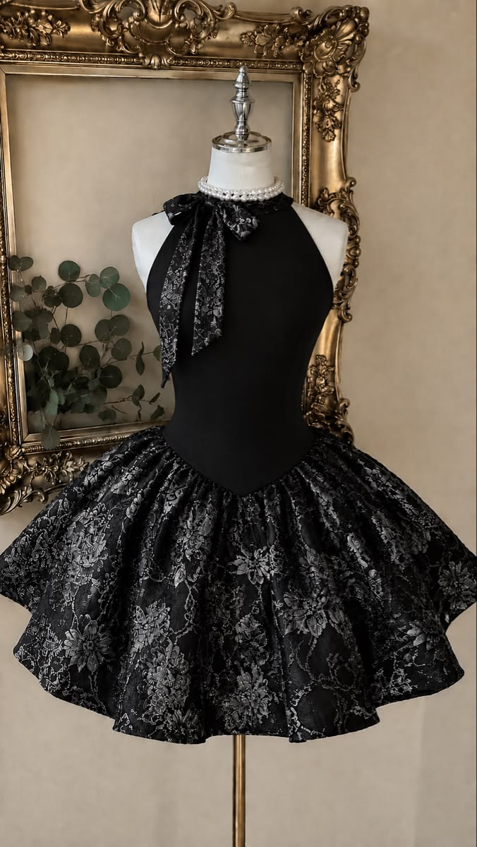 Whimsical Dream Ball Gown High Neck Little Black Dress Hoco Outftis inspo Short Homecoming Dresses 2026 RB6860