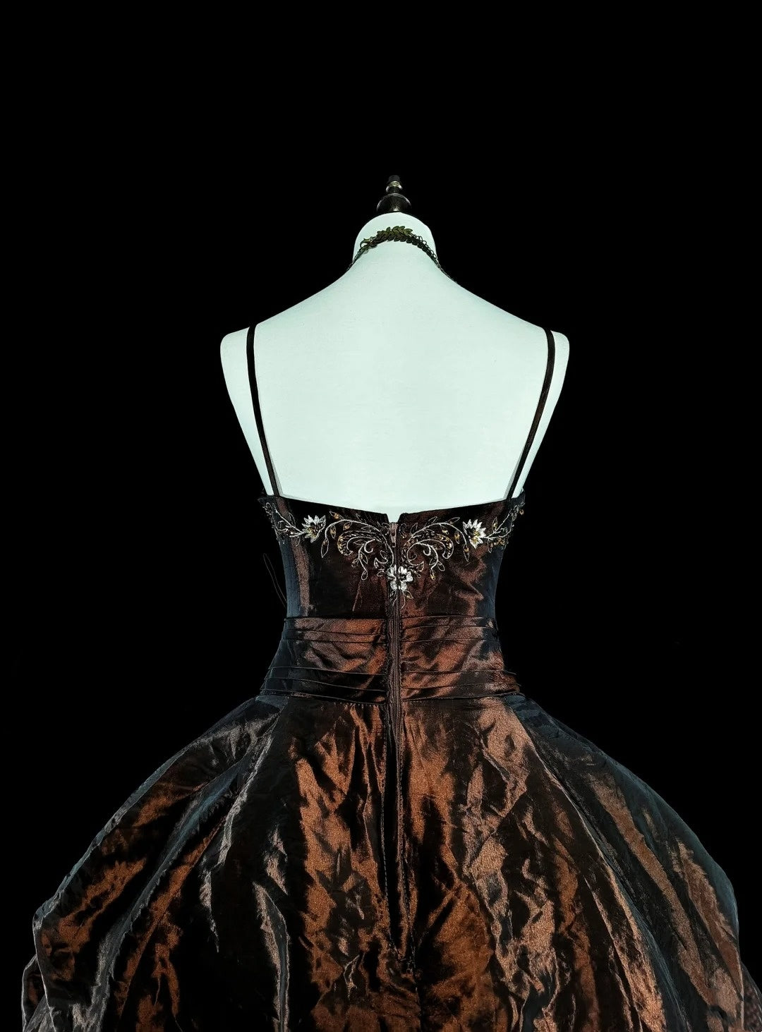 Vintage Ballkleid aus den 1780er Jahren, ärmellos, mit Spaghettiträgern und Perlenstickerei, langes Abendkleid N1603