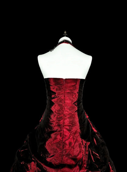 Robe De bal Vintage licou bordeaux taffetas doux 16 robes Quinceanera robe longue 15 robes De Fiesta N1828