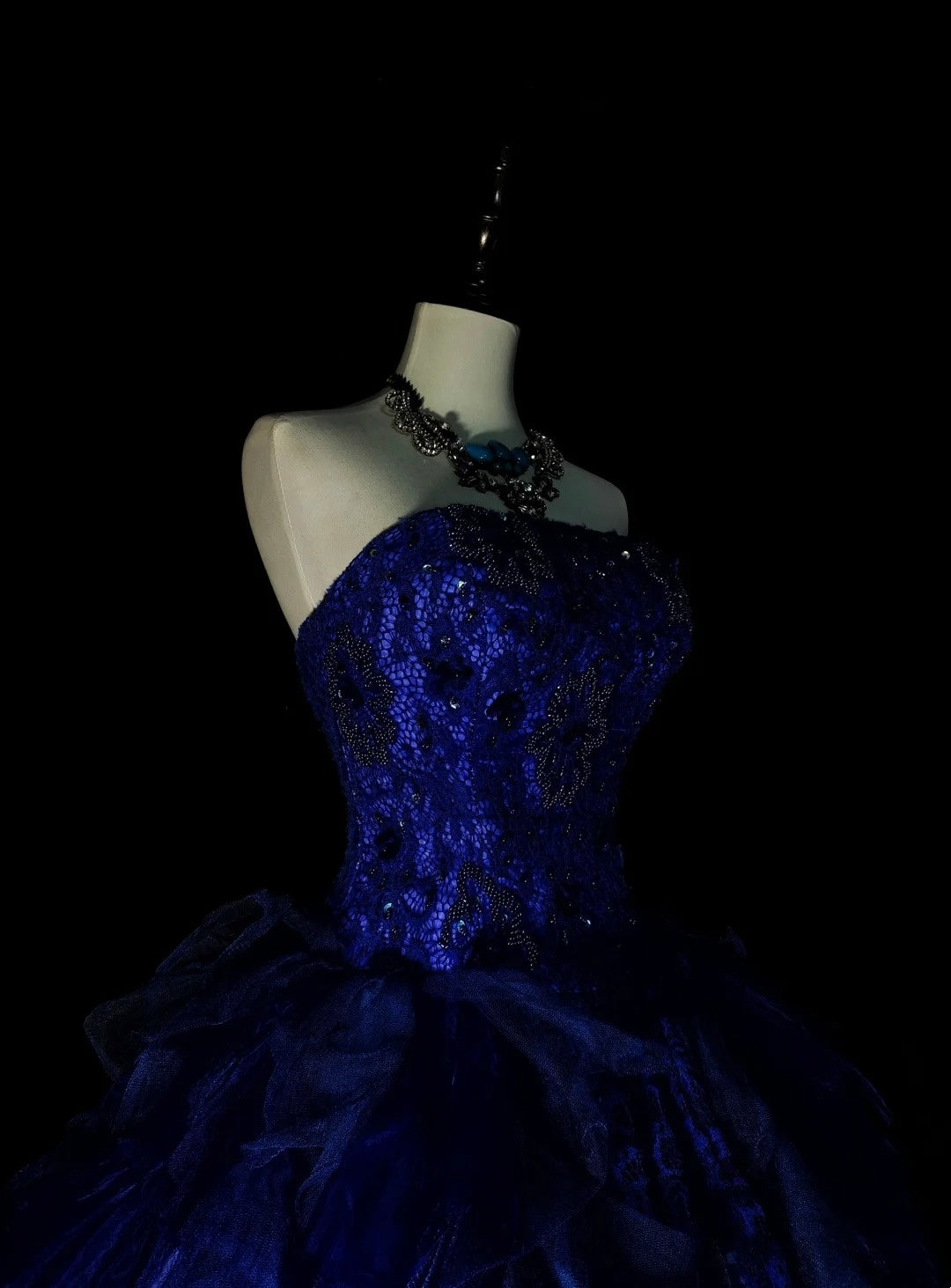 Robe de bal vintage bustier bleu royal en tulle et dentelle, robe de Sweet 16, robe de Quinceañera longue, taille 15, Vestidos De Fiesta N1482