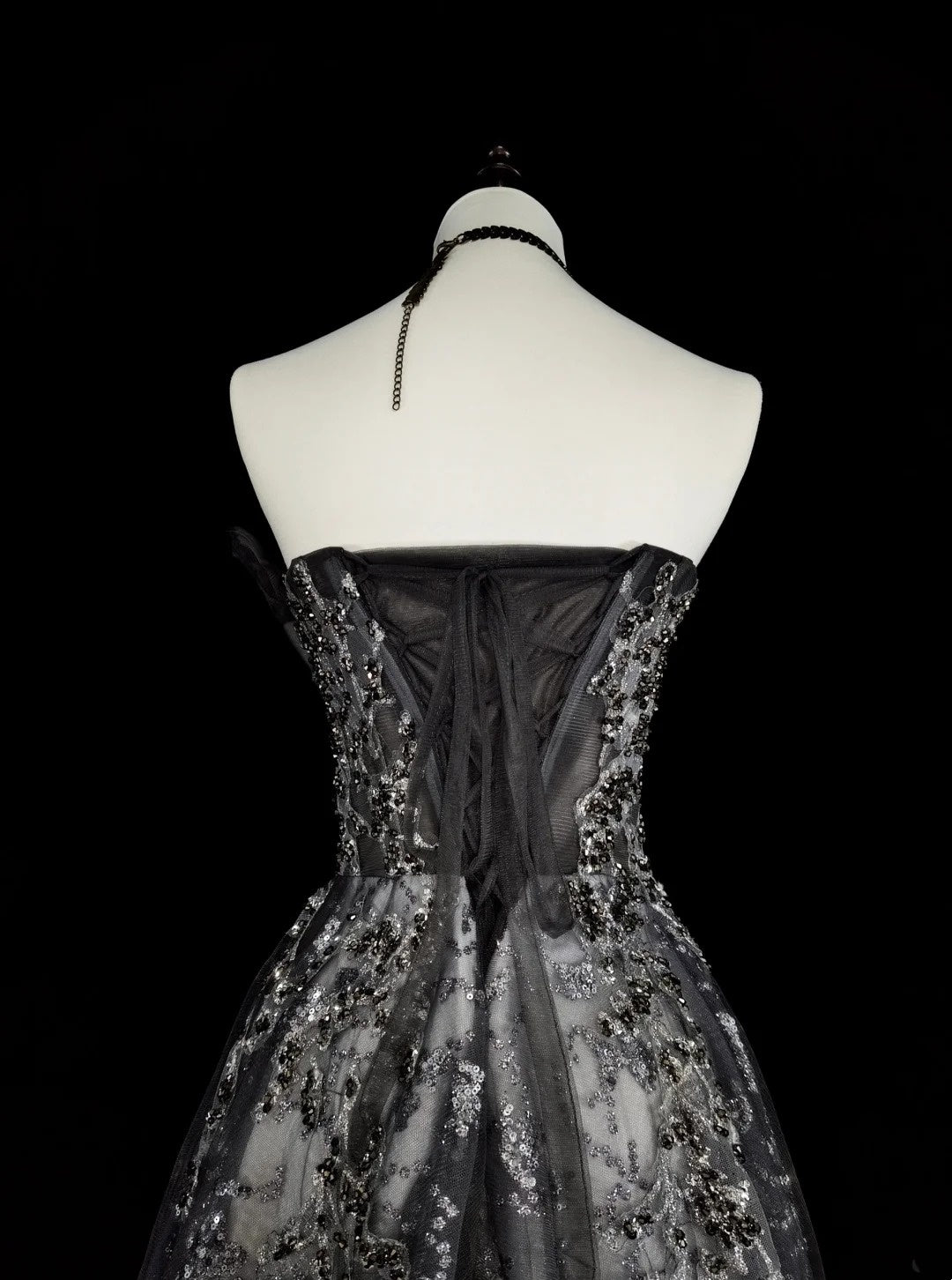 Vintage Prom Dresses Aesthetic 1960er Retro Ballkleid Grau Pailletten Langes Partykleid N2147
