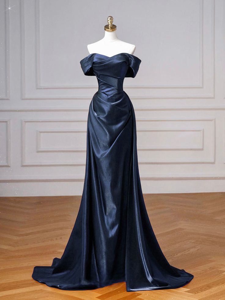 Schlichtes, schulterfreies, burgunderrotes langes Satin-Abendkleid, burgunderrotes langes Abendkleid AB1842