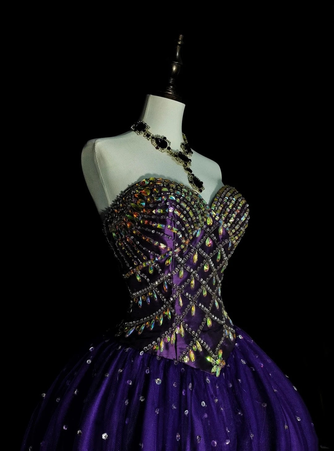 Robe de bal vintage bustier cœur en tulle violet, robe de quinceañera longue taille 15, Vestidos De Fiesta N1495