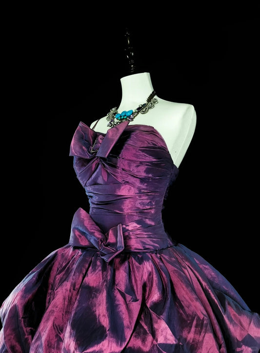 Niedliches Ballkleid, trägerlos, lila Taft, Sweet 16 Kleider, Quinceanera Kleid N3414