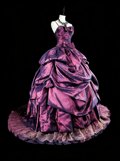 Robe de bal mignonne en taffetas violet bustier pour 16e anniversaire, robe de Quinceanera N3414