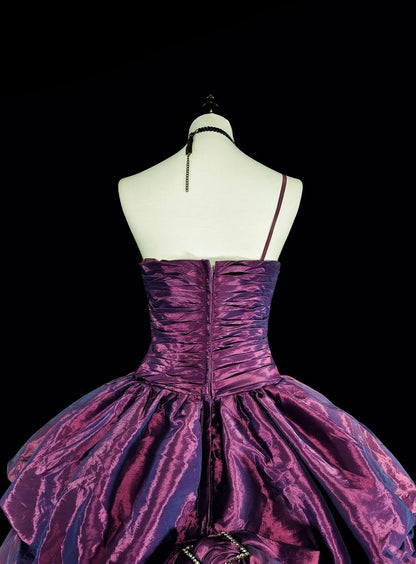 Robe de bal mignonne en taffetas violet bustier pour 16e anniversaire, robe de Quinceanera N3414