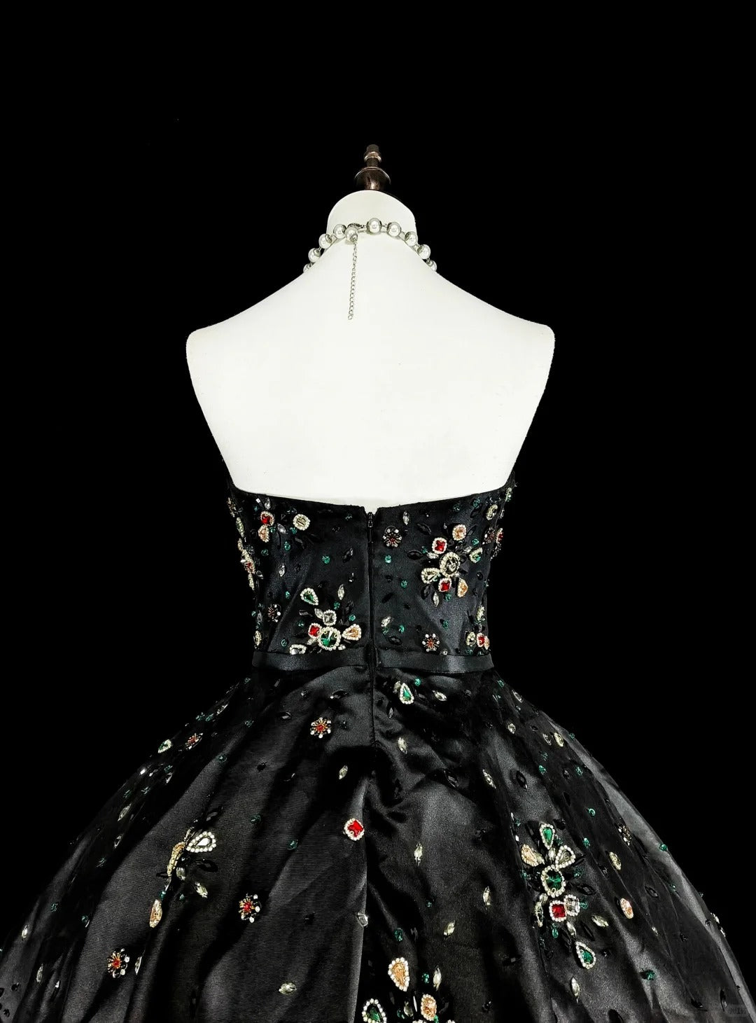 Robes de bal modestes Robe de bal bustier en tulle noir Robe de 16e anniversaire Tenues de soirée formelles N3517