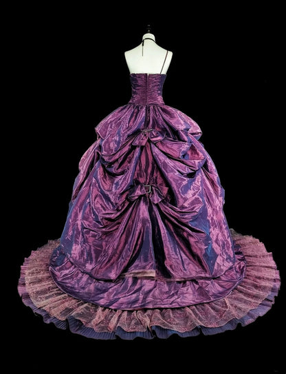 Robe de bal mignonne en taffetas violet bustier pour 16e anniversaire, robe de Quinceanera N3414