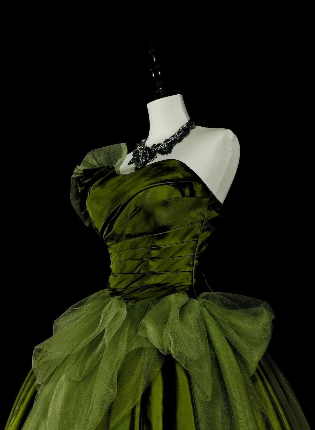 Robe de bal vintage bustier cœur en tulle vert olive, robe de quinceañera longue taille 15, Vestidos De Fiesta N1464