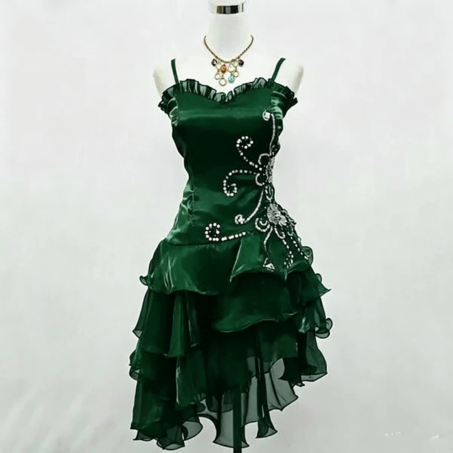 Süßes Ballkleid Spaghettiträger Burgund Kleines Schwarzes Organza Mit Silberperlen Partykleid Heimkehrkleider N3907