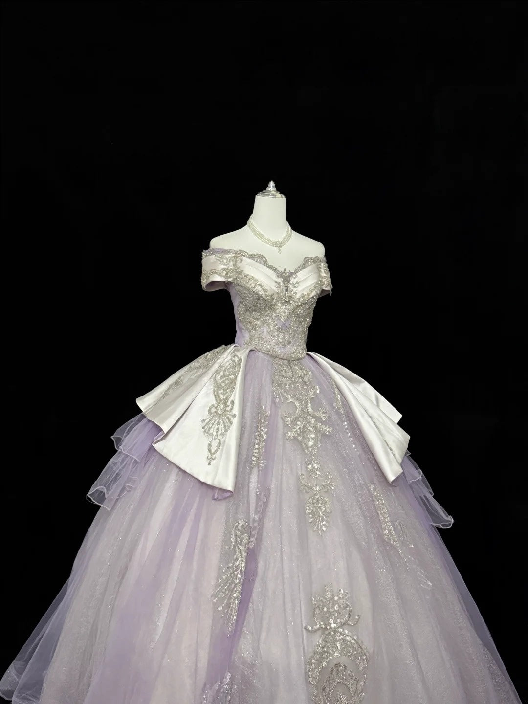 Sweet 16 Dresses Long Ball Gown Sweet Sixteen Long Birthday Dress Off Shoulder Lilac Tulle Formal Gown RC0280