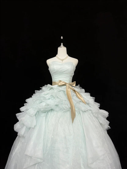 Langes Ballkleid für Sweet 16, langes Geburtstagskleid für den 16. Geburtstag, grünes herzförmiges Abendkleid RC0346