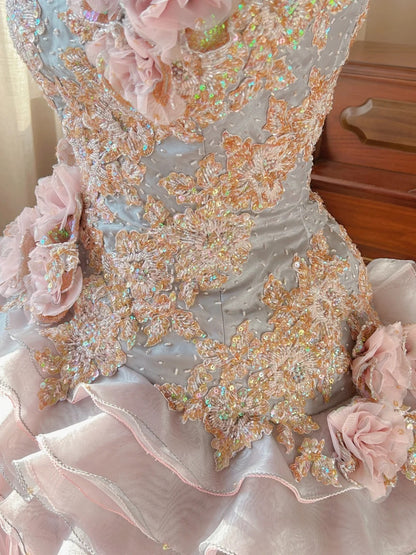 Mignonne Robe de Bal bustier avec des couches étagées, Robes de 16 ans longues, 15 Vestidos De Fiesta N2267