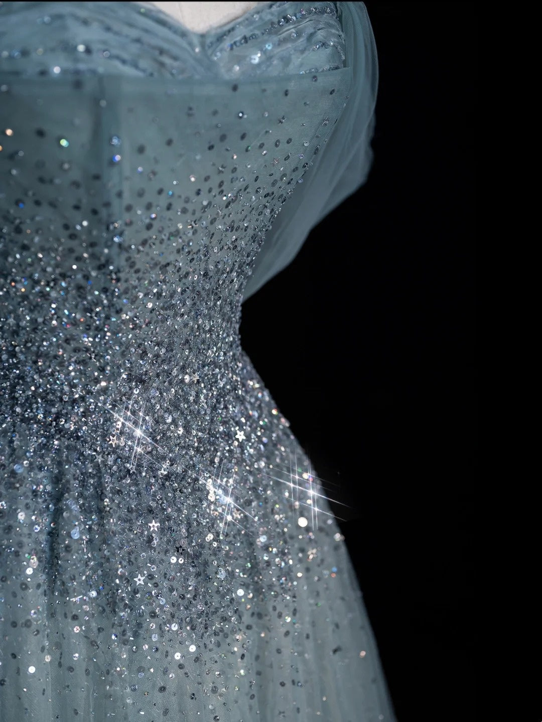 Elegant Ball Gown Off The Shoulder Dusty Grey Tulle Long Prom Dresses For Teens Evening Outfits Formal Dress N1090