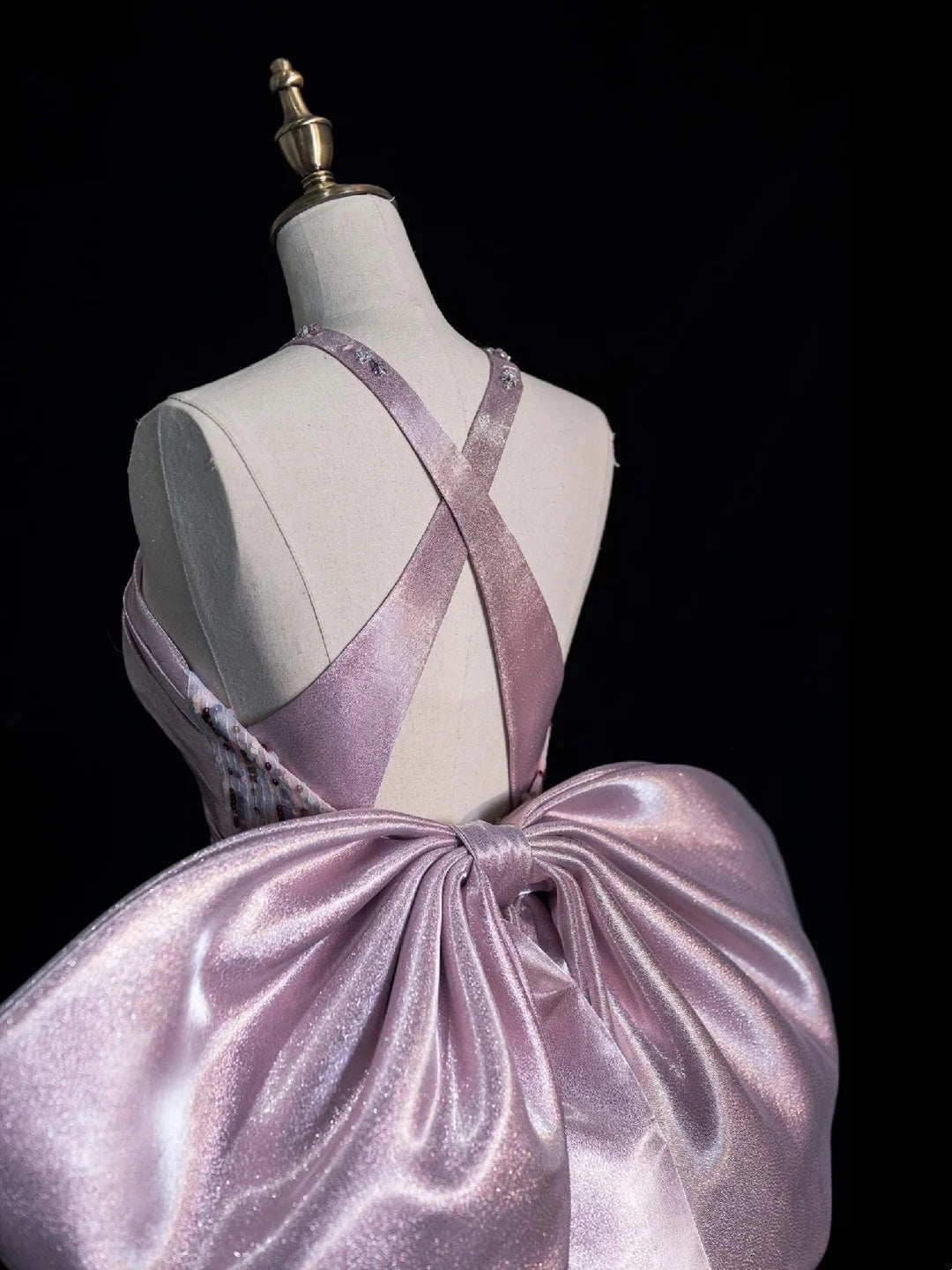 Robe de bal sirène rose à sequins, inspiration robe de soirée, robe de princesse pour remise de diplôme N1077