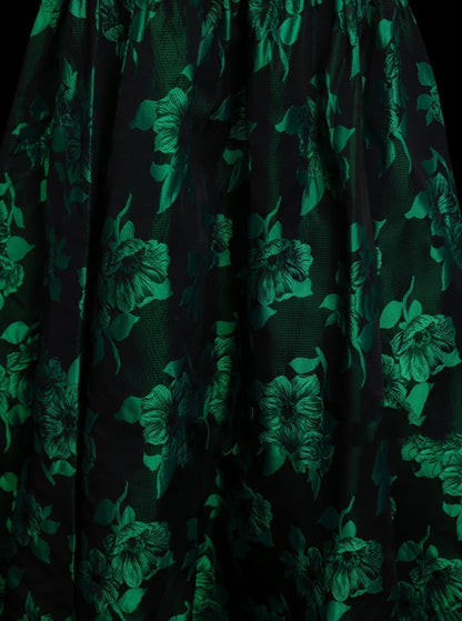 Unique A Line Strapless Dark Green Floral Satin Y2K Inspo 2000s Hoco Gowns Inspo Homecoming Dresses N1383