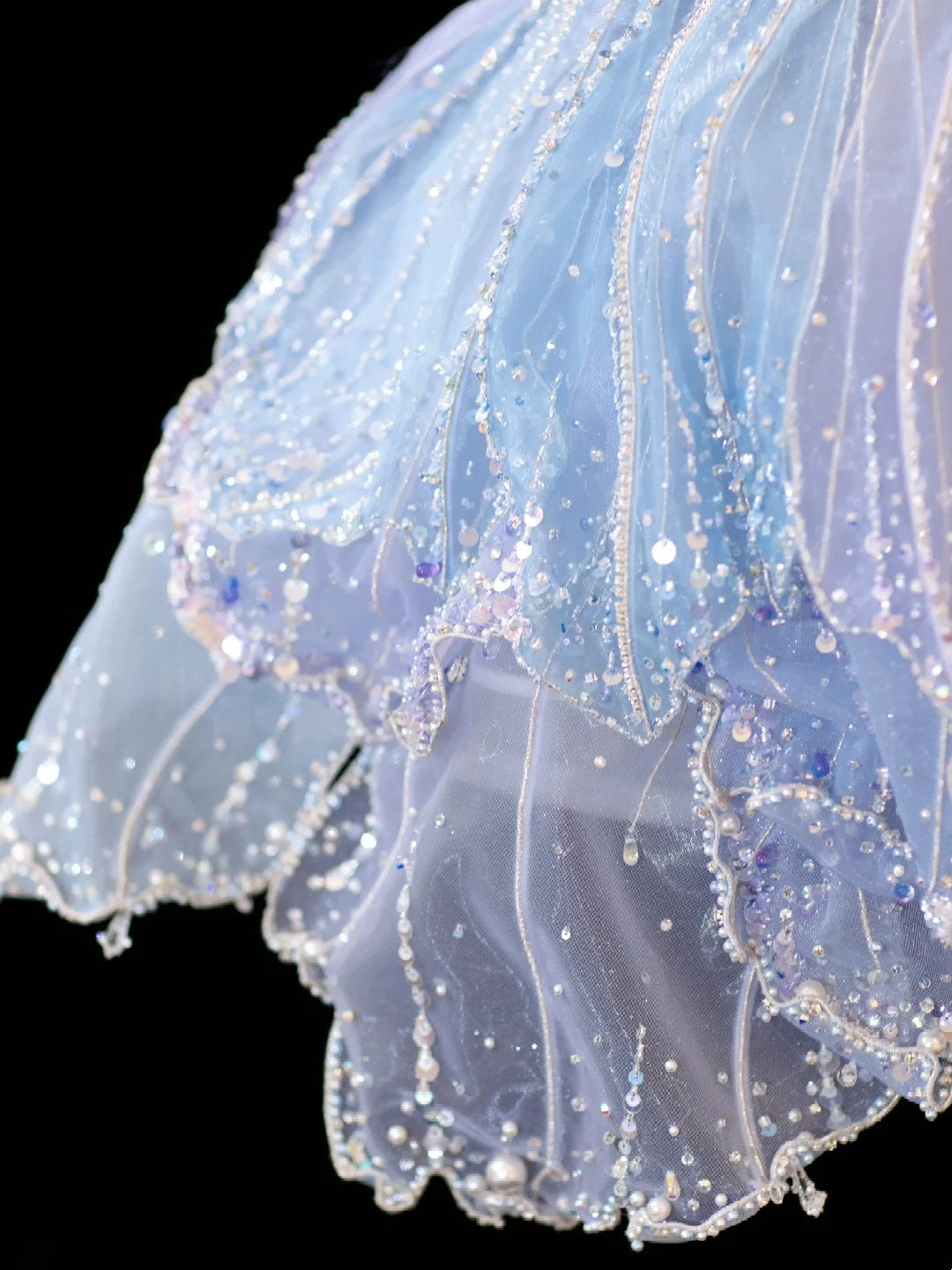 Robe de bal de princesse bustier bleu glacier à paillettes, courte mini robe de rentrée, robes de bal de promo N2841