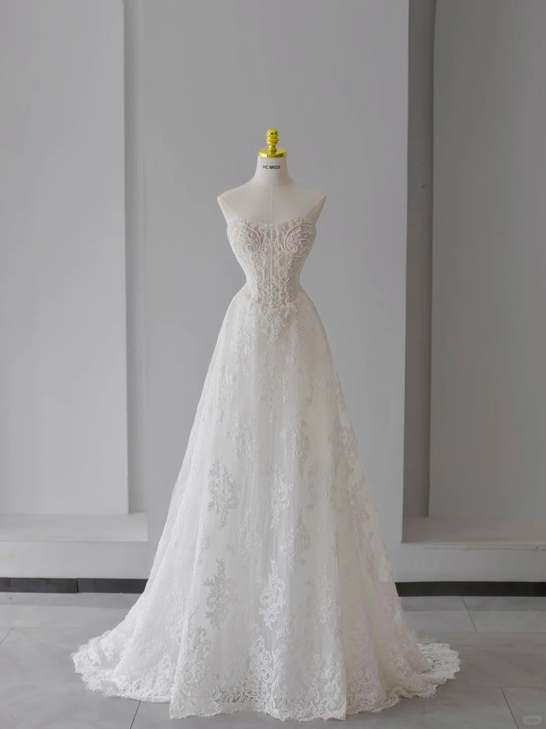 Unique Wedding Dresses A Line Sweetheart Boho Lace White Long Bridal Gown N3090