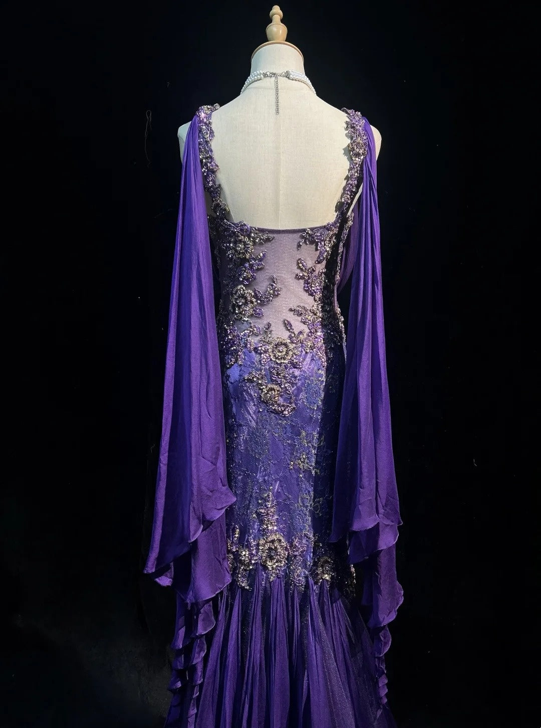 Purple Prom Dress Inspo Mermaid Square Neck Chiffon With Gold Beaded Birthday Outfits Formal Party Gown RC0129