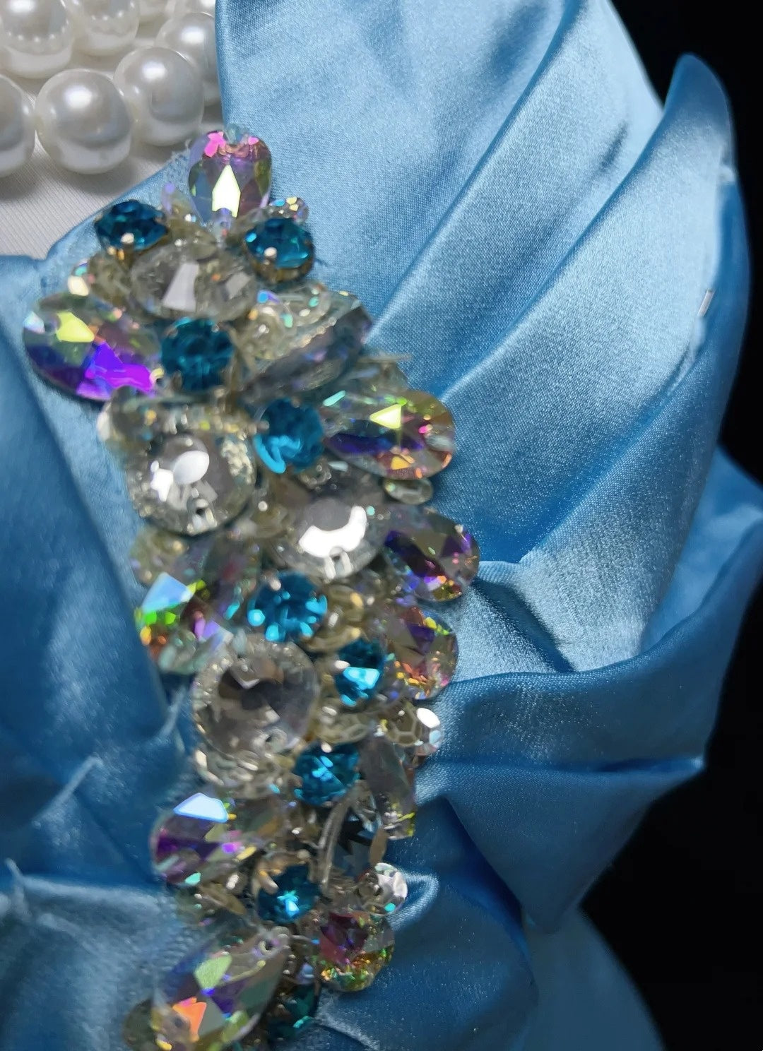 Elegante Ballkleider Meerjungfrau Neckholder Bodenlang Tiffany Blau Satin Formelles Abendkleid N3698