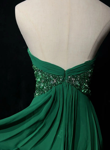 Hübsches A-Linien Sweetheart Chiffon Grünes kurzes Mini-Heimkehrkleid Hoco Ballkleid N2613