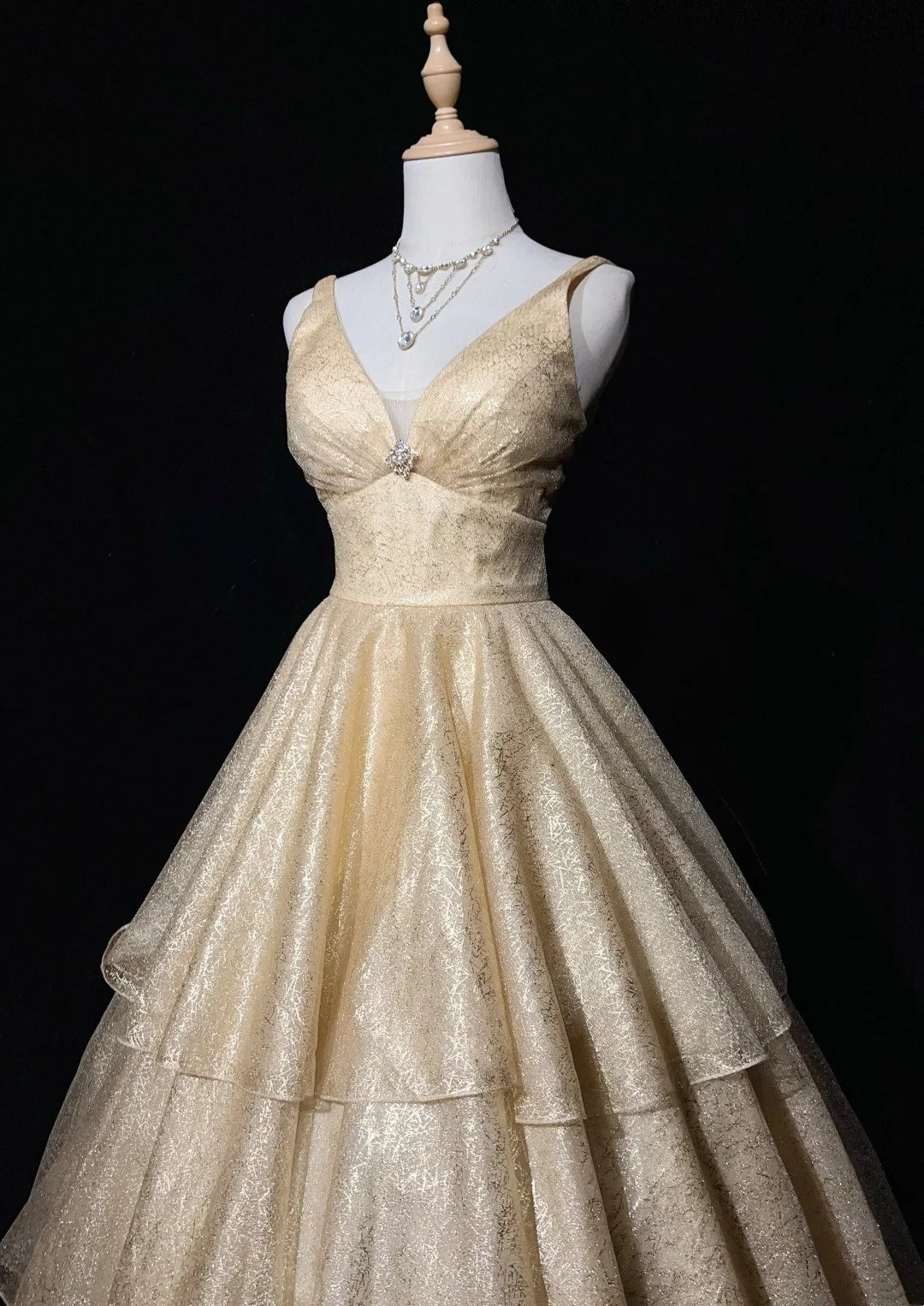 Robes de bal vintage esthétiques, robes de soirée rétro des années 80, robes de soirée longues à sequins couleur champagne, tenues de soirée N2326