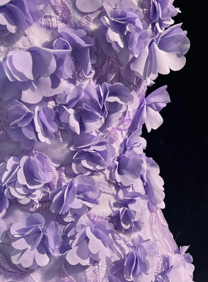 Robes de bal de princesse avec fleurs 3D, épaules dénudées, lilas, tenues de soirée formelles N3894
