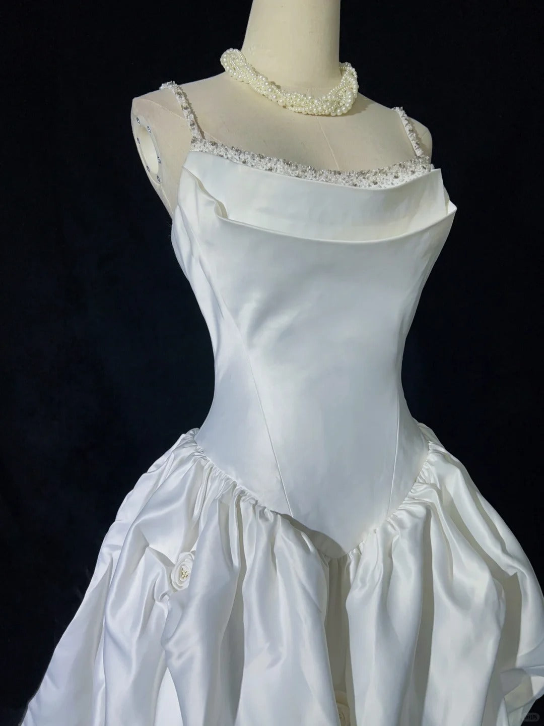 Vintage Prom Dresses Inspo Ball Gown Spaghetti Strap White With Beading For Women Formal Dress N3220