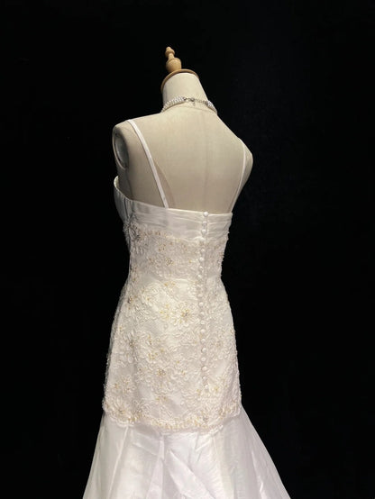Vintage Prom Dresses Inspo Mermaid Spapghetti Strap White Long 1980s With Lace Wedding Gowns N3337