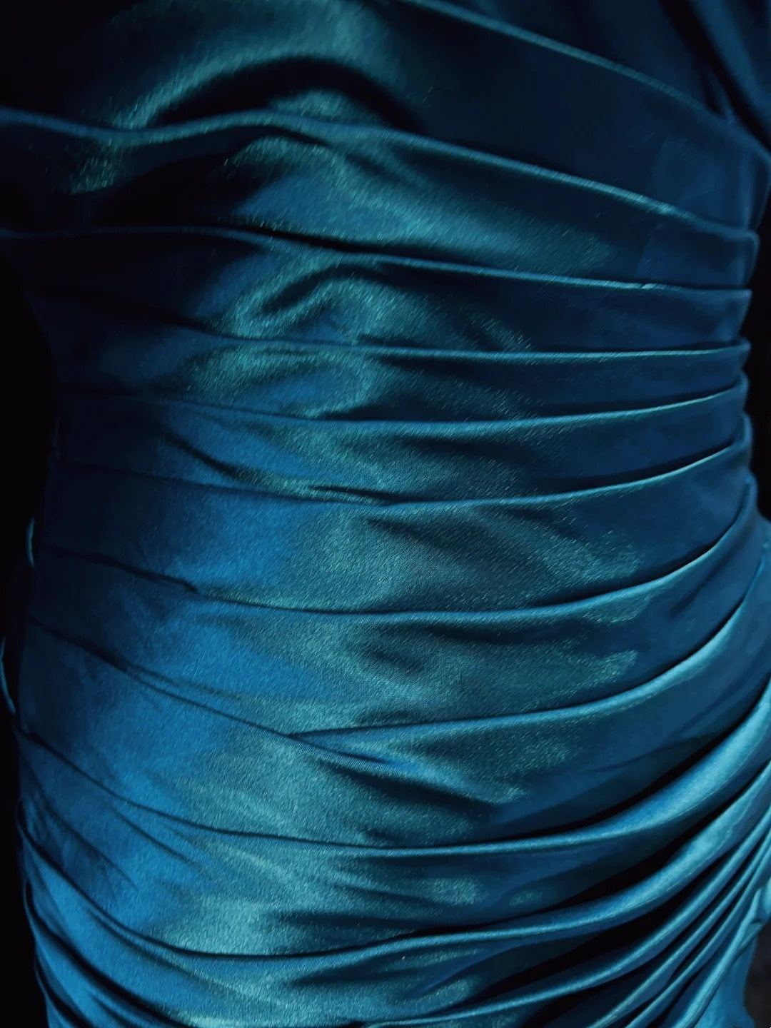 Robe de bal vintage Inspo sirène licou satin bleu longue années 90 avec des robes de soirée plissées N3356