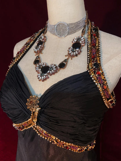 Robes de bal vintage des années 80, robe de soirée sirène à dos nu avec perles, tenues de soirée semi-formelles N3643