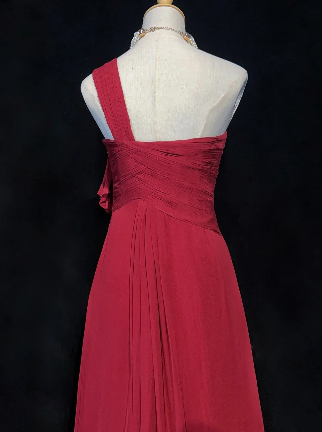 Dreamy 90s Prom Dresses Mermaid One Shoulder Red With Pleated Formal Evening Outfits N3845