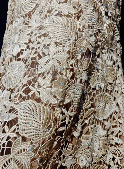 Robes de bal vintage des années 1980 Sirène Col en V Dentelle Rose avec Appliques Perles Longue Robe de Bal N3112