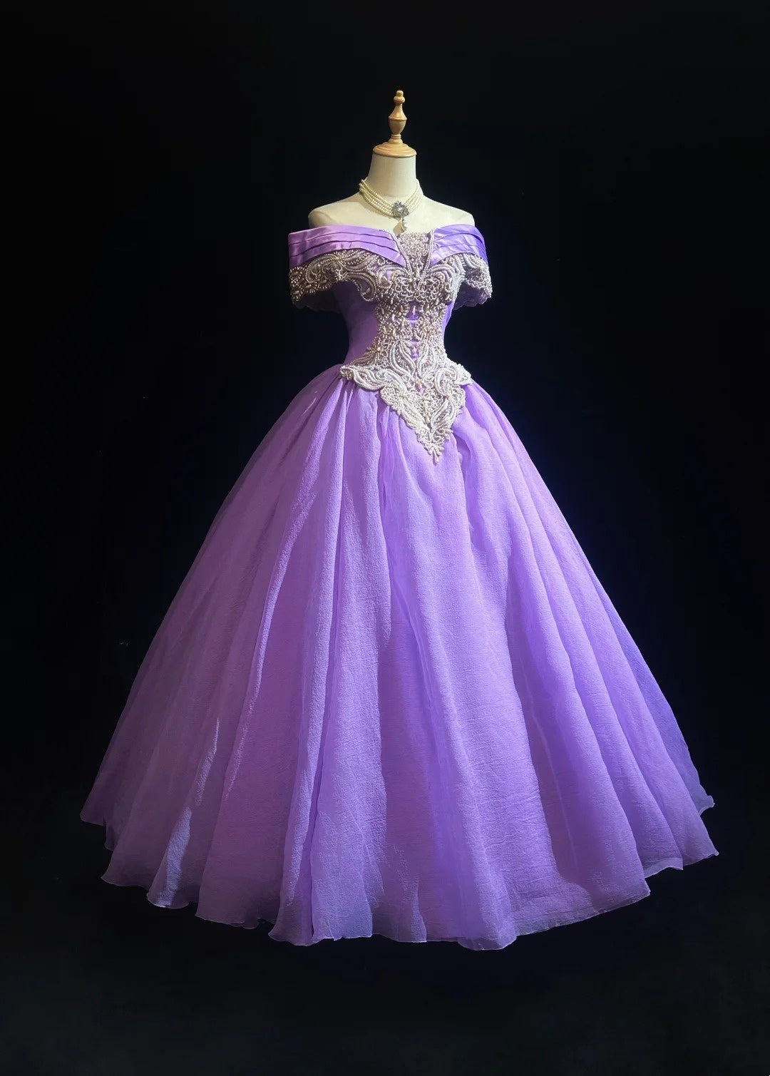 Robes de bal de princesse à épaules dénudées avec perles, tenue de soirée formelle N3885