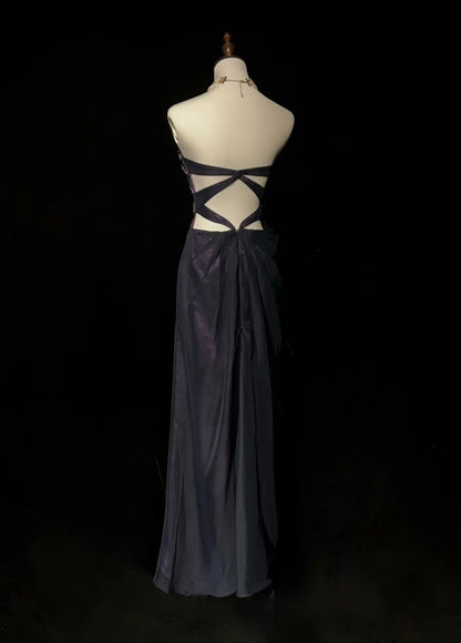 Vintage Prom Aesthetic Dresses A line Sweetheart Purple With Beading Long Formal Dress N3064