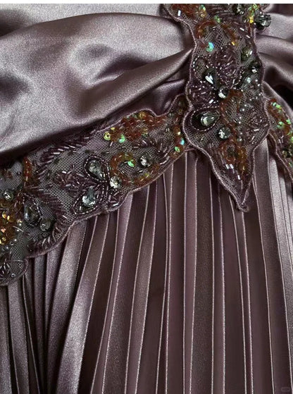 Vintage Abschlussballkleider 80er Meerjungfrau Neckholder Rosa Satin mit Rüschen Lange Abendoutfits N3452