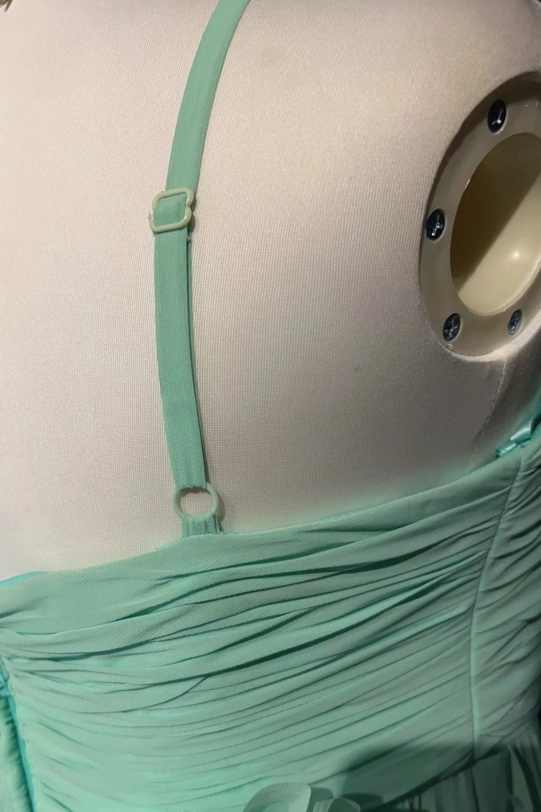 Vintage Prom-Kleider A-Linie Spaghettiträger Mintgrün Chiffon Ärmellos 1980er Lange Formelle Abendrobe N2630