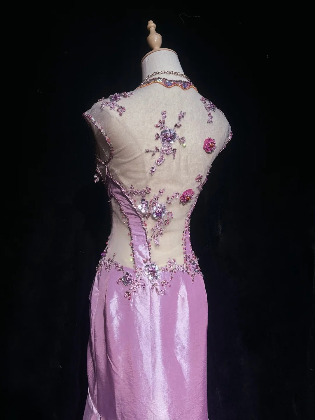 Vintage Prom Dresses Mermaid Sweetheart Lilac Lace Satin With Beading 80s Long Formal Evening Outfits N3883