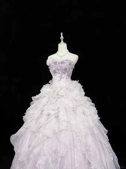 Sweet 16 Dresses Long Ball Gown Sweet Sixteen Long Birthday Dress Sweetheart Light Lilac Formal Gown RC0312