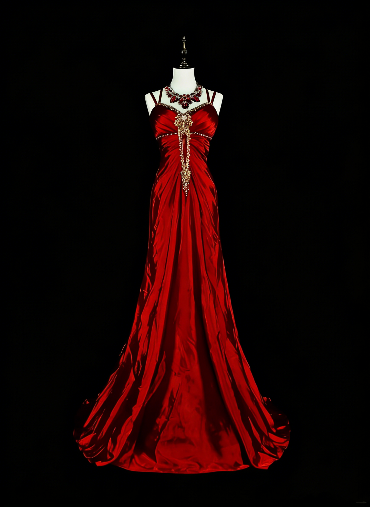 Vintage Ballkleider Ästhetik 1950er Jahre Retro Meerjungfrau Dunkelrot Rückenloses Langes Partykleid N2023