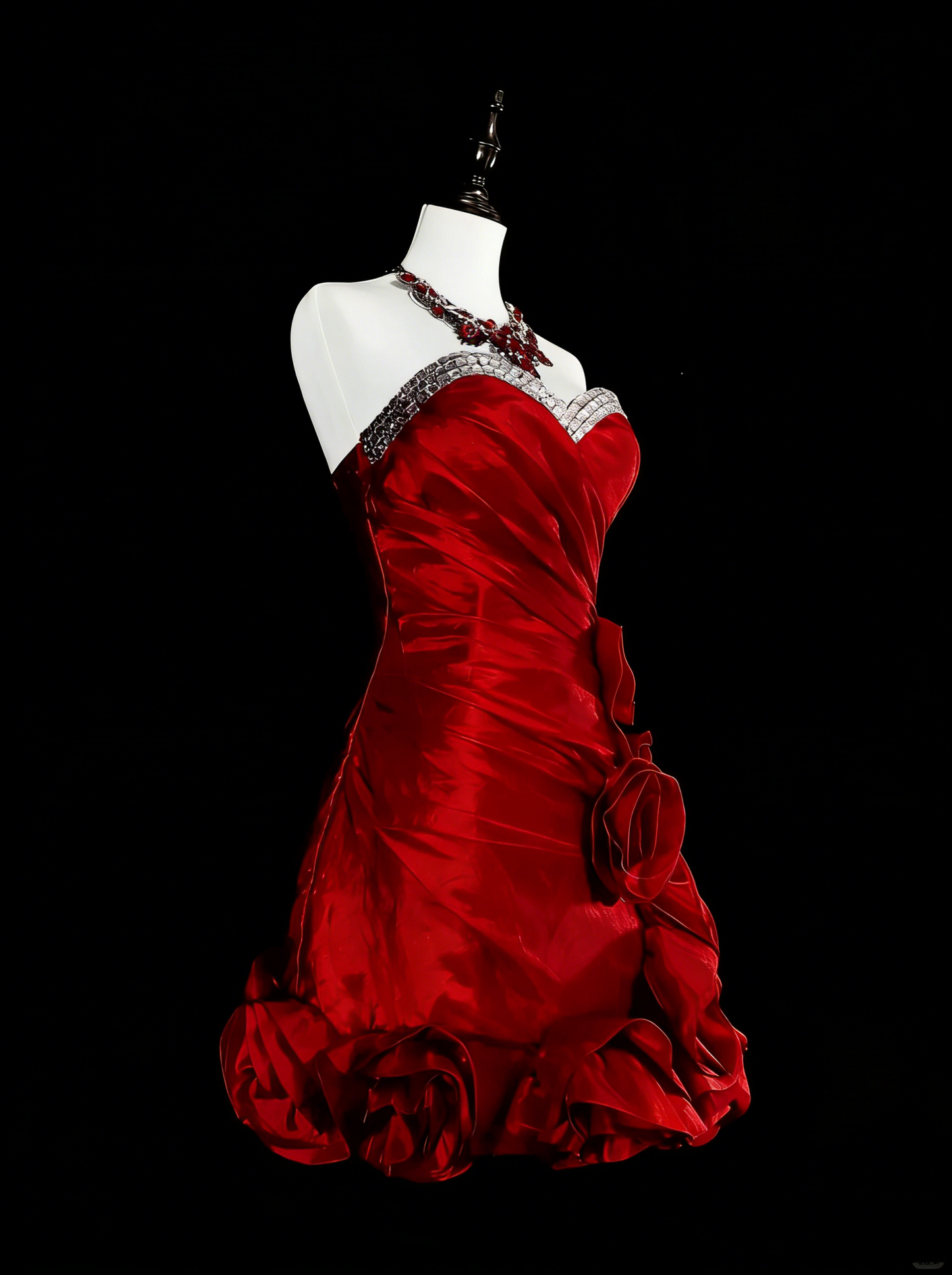 Robe Courte Moulante Rouge Cœur Unique Fourreau Inspiration Vintage Années 2000 Robes de Bal N2013
