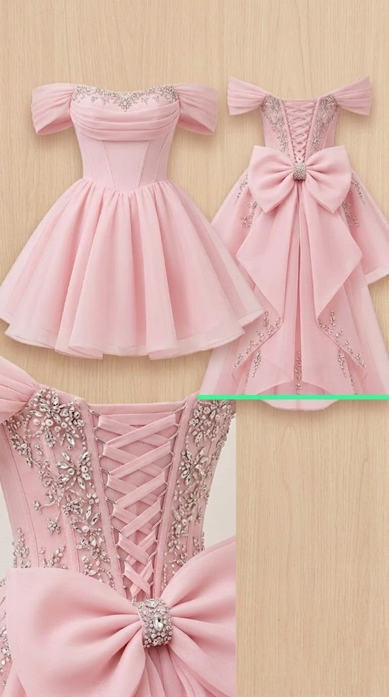 Elegant A Line Off The Shoulder Pink Short Inspo Hoco Dress Ideas Homecoming Dresses RB4185