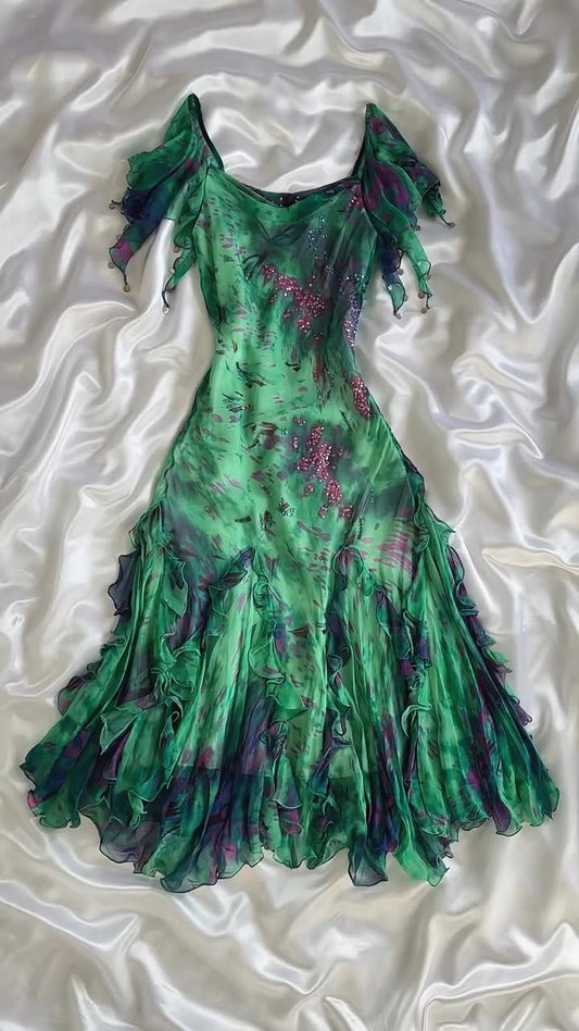 Green A line Halter Homecoming Dresses Spring Mystic Green Vintage Silk Dress Party Hoco Outfits RB8716
